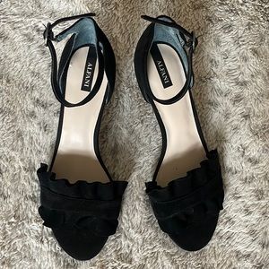 ALFANI Ruffle Ankle Strap Sandals